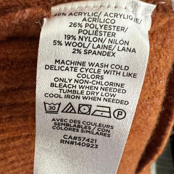 Burnt Orange V Neck Sweater Vintage Retro Cottagecore Academia Cozy Preppy Small - Picture 5 of 7